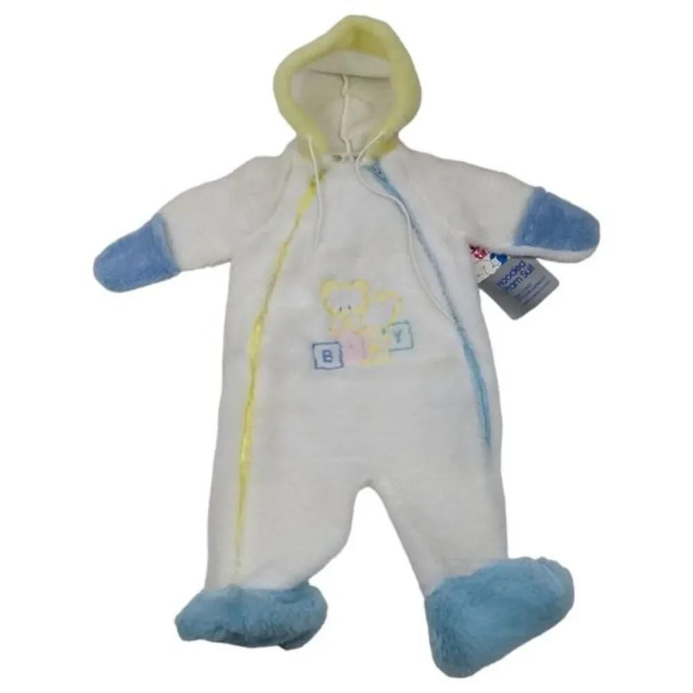 Vintage Cuddle Time Color Block Baby Bunting Suit, Size 6 - 12 Mos Toddler *READ